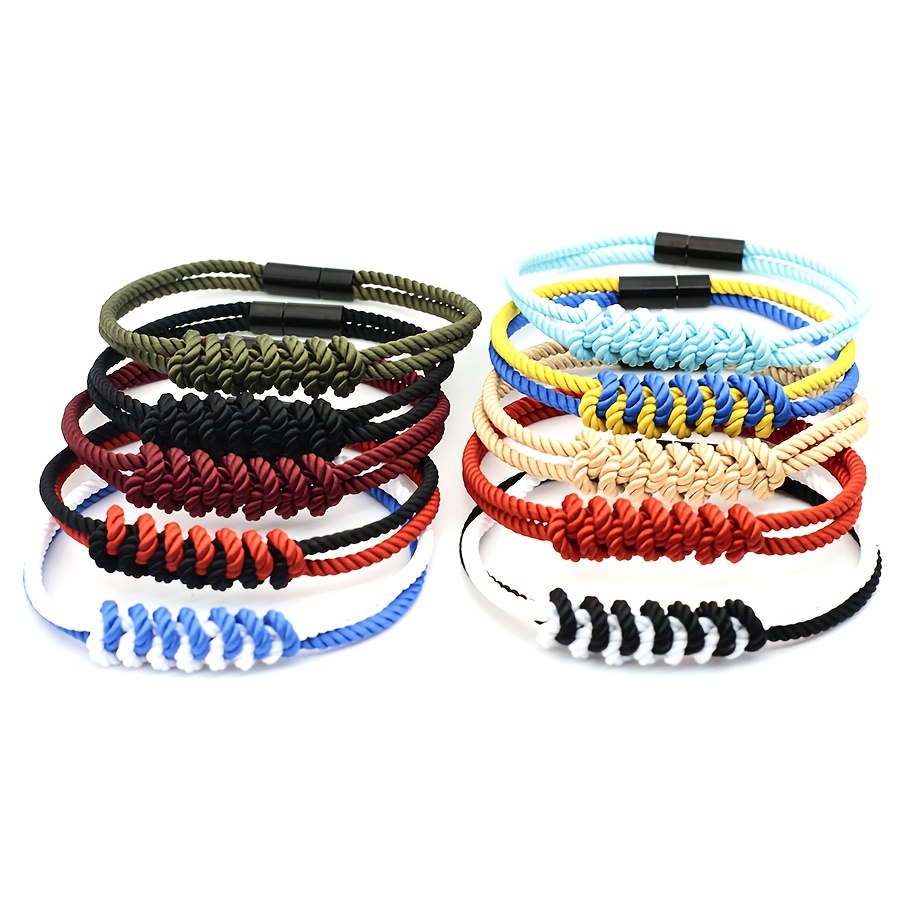 Two-Tone Dragon-Patterned Braided Bracelet for Casual Wear